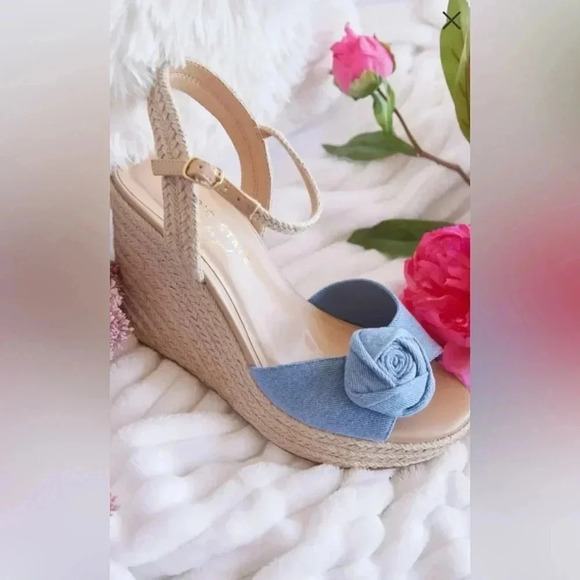 Altard State Blue Rosie Denim Wedges Size 10 - Picture 2 of 7